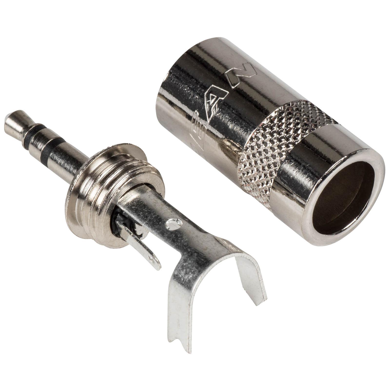 Rean NYS231LL 3.5mm Stereo Plug Connector Nickel Large 8mm Cable Entry